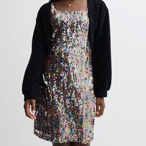 BRAND NEW Limited Too Sequin Kids Dress with Black Shrug
